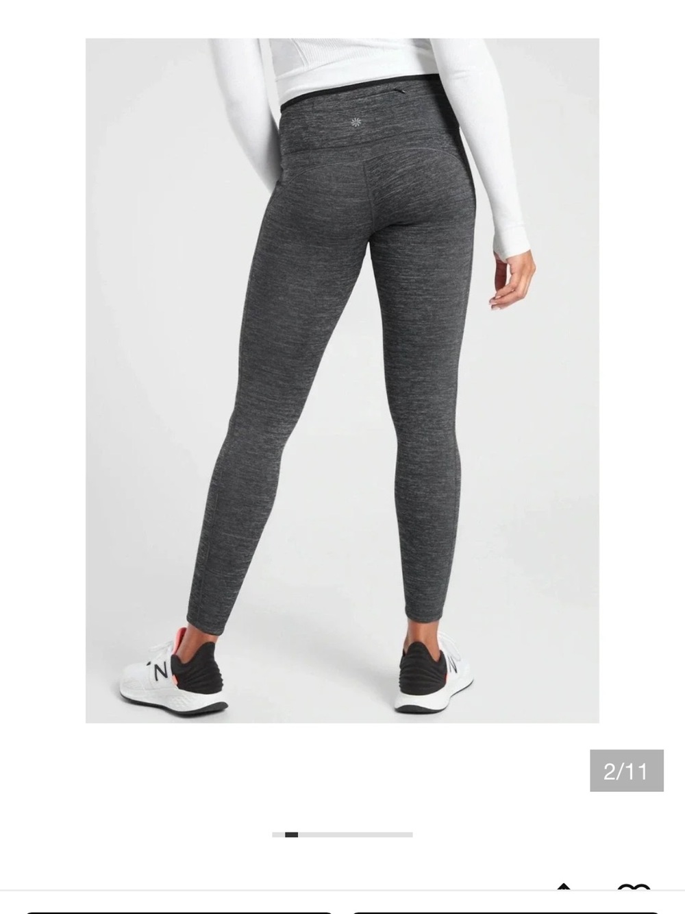Athleta Altitude Tight Polartec Power Stretch w/ Zip Pocket Heather Charcoal XS